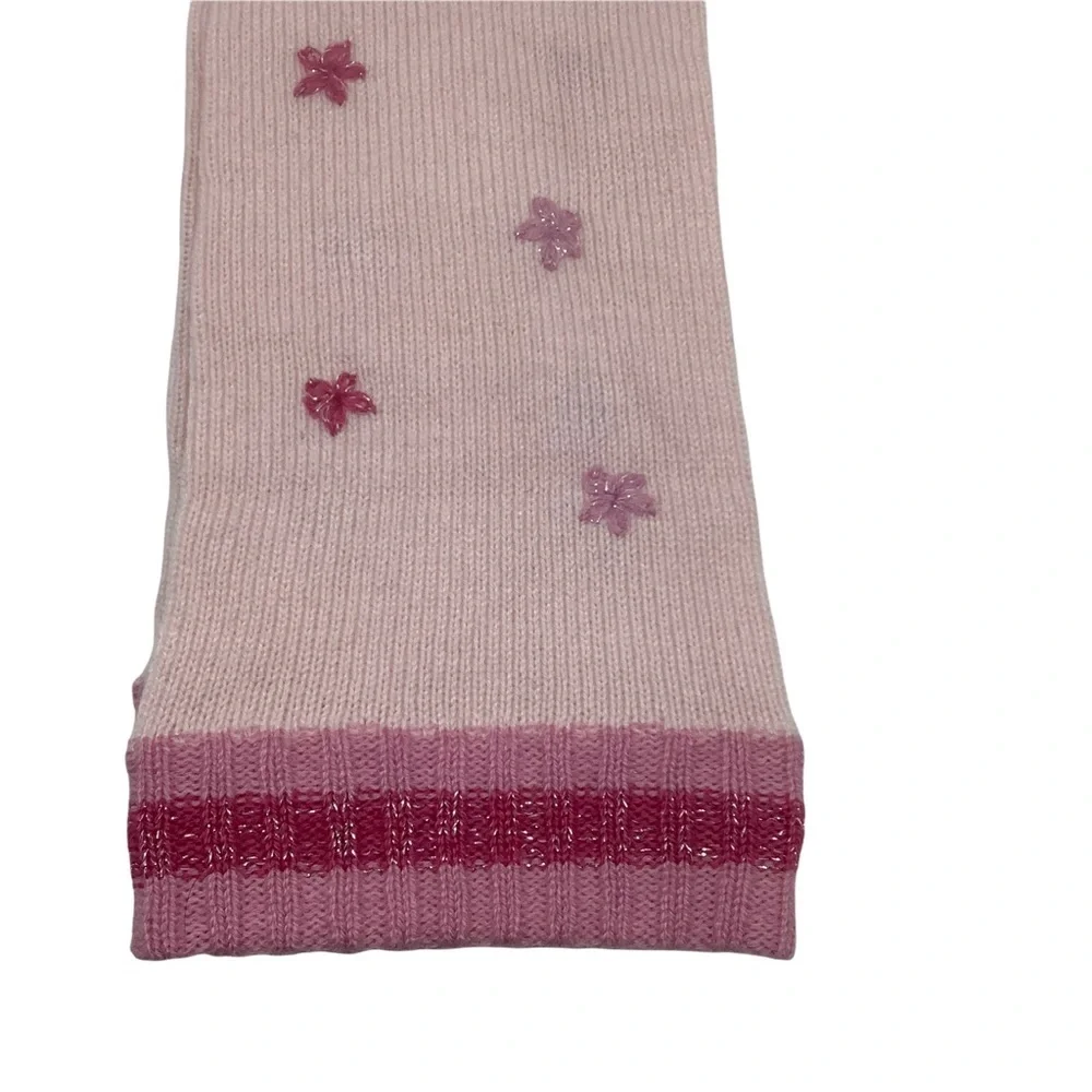NWOT Girls Pink Knit Snowflake‎ Print Metallic Leg Warmers Size Big Girls 9-10